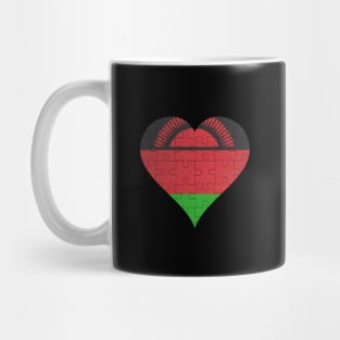 Malawian Jigsaw Puzzle Heart Design - Gift for Malawian With Malawi Roots Mug